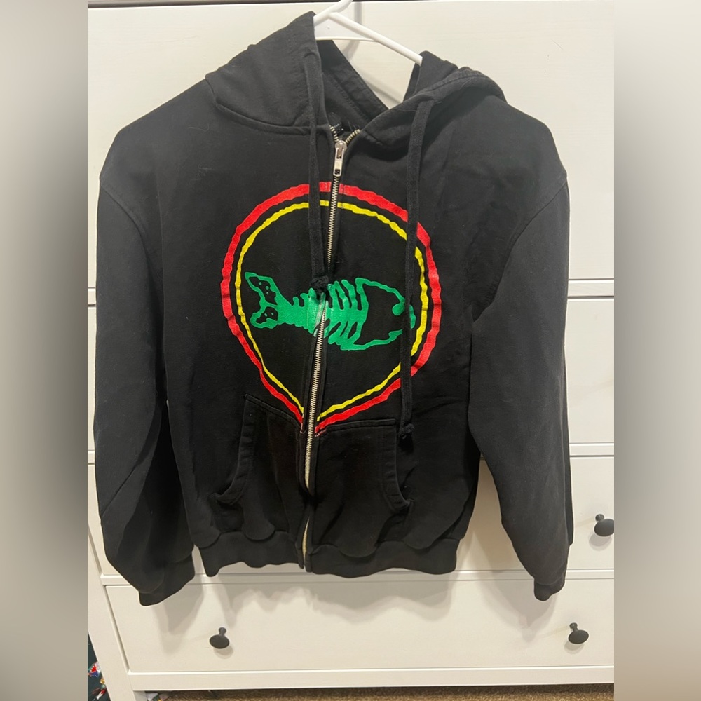 Vintage fishbone zip up